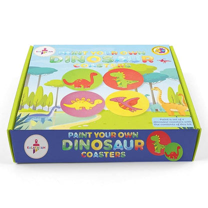 Kalakaram Paint Your Own Dinosaur Coaster Diy Kit for Kids | Fun & Educational Paint Activity for Kids