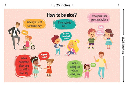 Popcorn Games & Puzzles Interactive Social_Skills Flash Cards 2+ Years Kids: Enhance Communication with Reusable Wipe & Clean Learning Cards 16 Cards with Wipe & Clean Marker