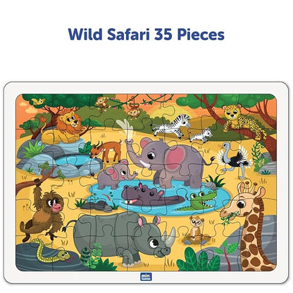 Mini Leaves 2 Puzzles With 59 Pieces | Animal Wooden Jigsaw Puzzle | Wooden Puzzle for Kids 4+ Year | Educational Puzzle
