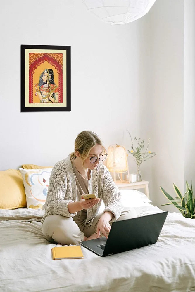 ArtX Paper Premium Rajasthani Bani Thani Wall Art Multicolor