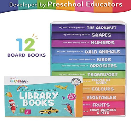Firstcry Intelliskills My First Learning Set of 12 Premium Board Books for Babies & Toddlers | Early Learning Educational & Activity