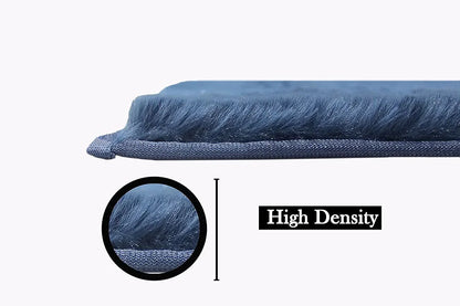 Luxe Home International Ruffle Bath Runner Rabbit 2 X 5 Ft Colour Blue