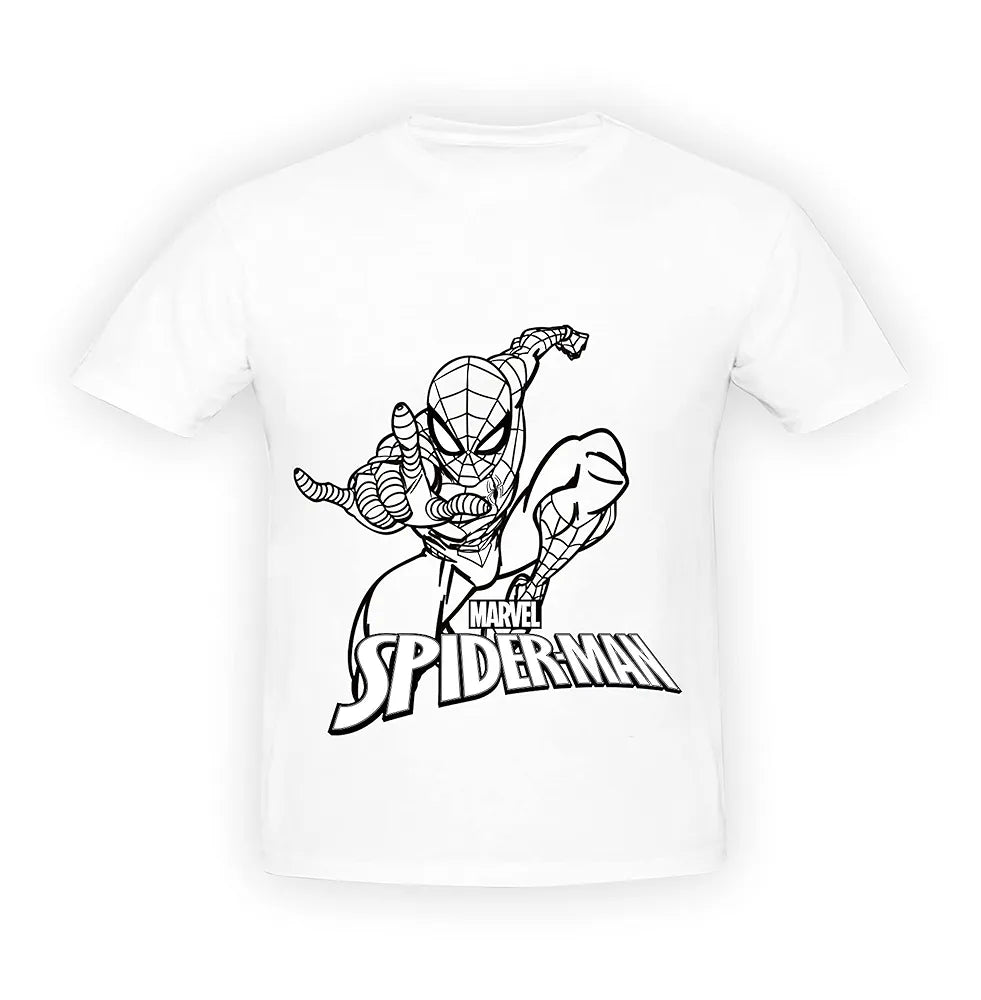 RATNA'S Paint Your T-Shirt Marvel Spiderman Theme DIY Kit with Free Size T-Shirt for 5-12 Years Kids 