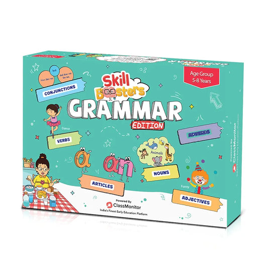 ClassMonitor English Grammar Learning Kit with Free Mobile App | Practice Workbook Educational Kit | Skill Booster Activity for Language Learning Nouns, Adjectives for Kids