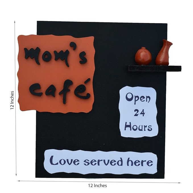 Ecraftindia Wooden Mom's Cafe Wall Hanging | Multicolour