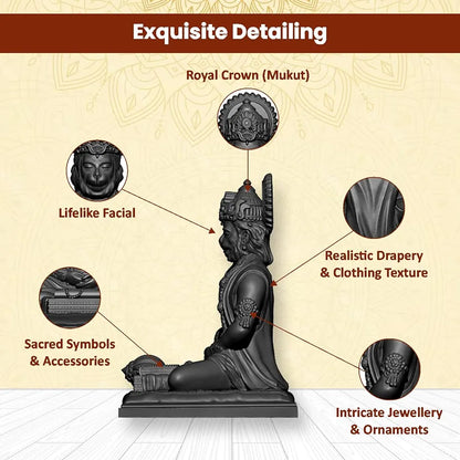 Jd Fresh 4.5 Inch Bajrangbali Statue with Gada - Black