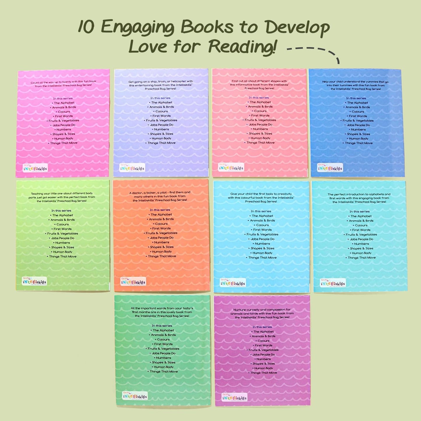 Firstcry Intelliskills Premium My Preschool Book Set of 10 | Montessori Educational Activity Book for Boys & Girl | 80 Pages