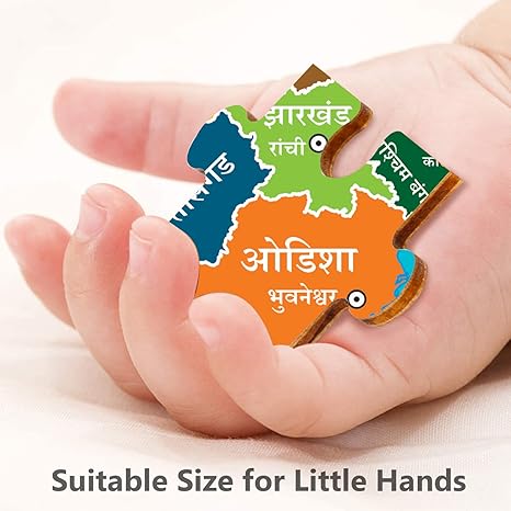 Webby India Map in Marathi Wooden Jigsaw Puzzle 40Pcs Kids