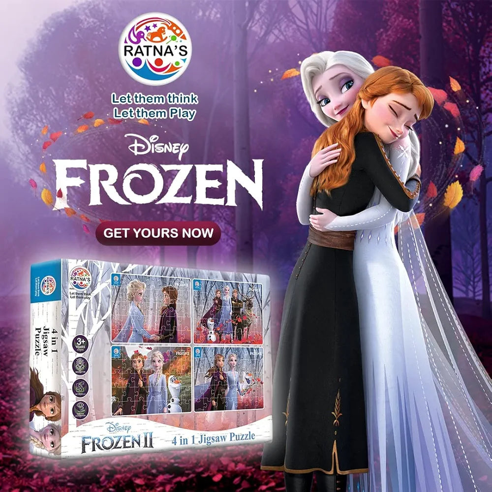 Ratna's 4 in 1 Disney Jigsaw Puzzle 140 Pieces for Kids. 4 Jigsaw Puzzles 35 Pieces Each 