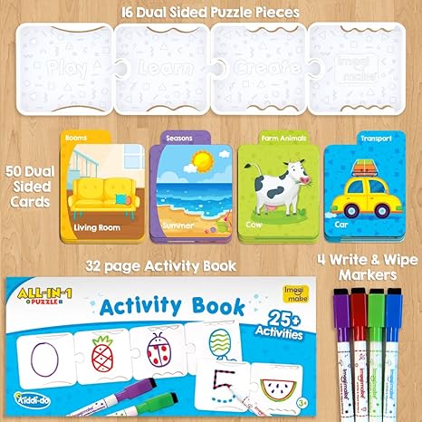 Imagimake Kiddi-Do All-In-1 Puzzle Learn 25+ Activities Solving Puzzle Learning & Educational Toys