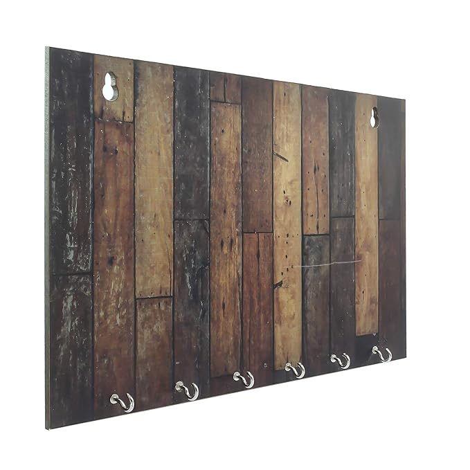 Ecraftindia Abstract Theme Wooden Key Holder With 6 Hooks