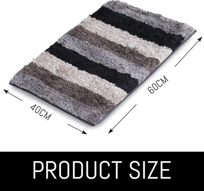 Luxe Home Jericho Doormat 2500 GSM Super Soft Microfiber Anti-Skid Mat Colour Shadow 40x60 cm (Pack of 2)