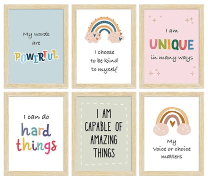 ArtX Motivational -07 Quotes Wall Art A4 Size Multicolor Synthetic Wood Frames Set Of 6