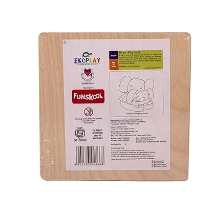 Funskool Ekoplay Hugs Elephant Wooden Puzzle Baby