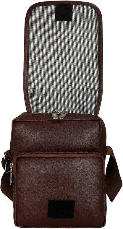 Leather World Sling Bag for Men PU Leather Messenger Cross Body Travel Office One Side Chest Shoulder Bag for Men & Women