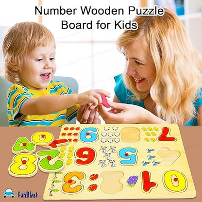 FunBlast Wooden Colorful Learning Educational Board for Kids with Knobs Wooden Board