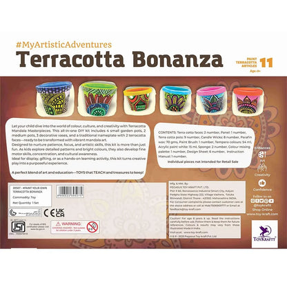 TOYKRAFTT Pot Painting Kit Mandala Designs, Art & Craft for Kids 7+ Years, Gifts for Girls Boys, Terracotta Bonanza