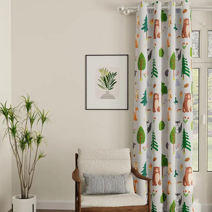 Urban Space Digital Printed Blackout Curtains for Door Bedroom Room Darkening Blackout Kids Decorative Curtains, 1 Piece Curtain Bugs Bunny