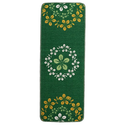 Saral Home Zinta Floral Soft Cotton Durable & Washable Multipurpose Runner Colour Green