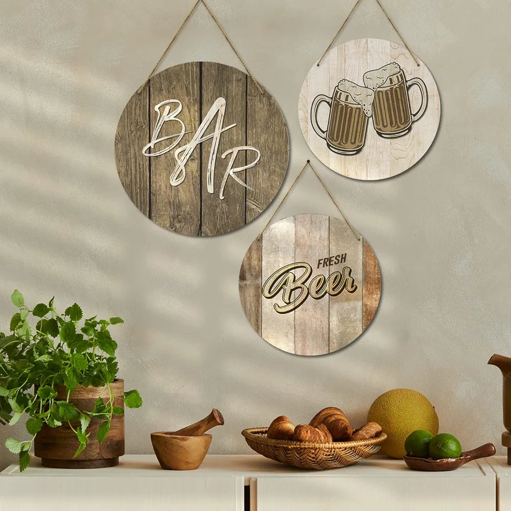 Kotart Wooden Wall Hanging Home Decor Items Bar Beer