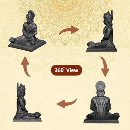 Jd Fresh 4.5 Inch Bajrangbali Statue with Gada - Black