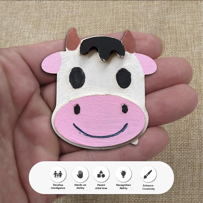 Mini Leaves Creative Me Wooden Fridge Magnets Diy Art and Craft Paint Kit for Kids 4+ Years | Preschool Multi-layer Fridge Magnet Toys