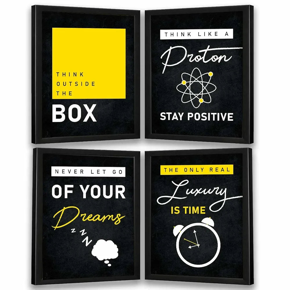 Kotart Think Outside the Box Motivational Quotes Posters with Frame for Living Room