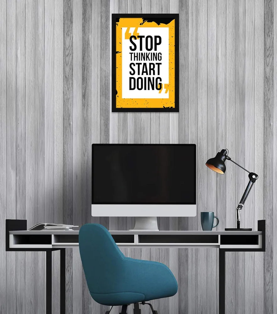 ArtX Paper Motivational Quote Stop Thinking Start Doing Wall Frame Art Painting