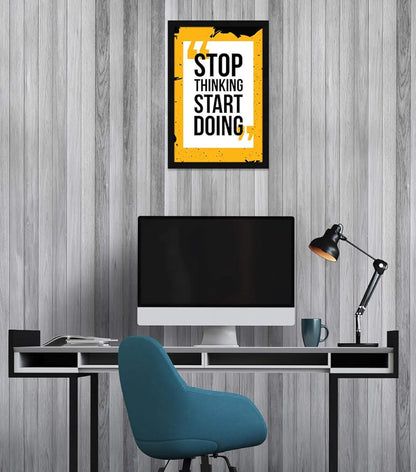 ArtX Paper Motivational Quote Stop Thinking Start Doing Wall Frame Art Painting