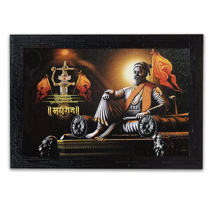 Lifehaxtore Wooden Framed Painting of Shri Shivaji Maharaj