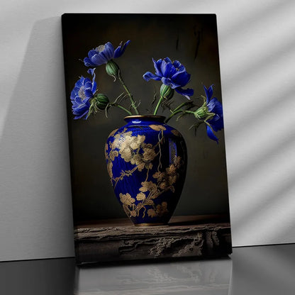 Kotart Blue Floral Modern Art Canvas Paintings for Bedroom Room Living Room Abstract Canvas Painting Style01