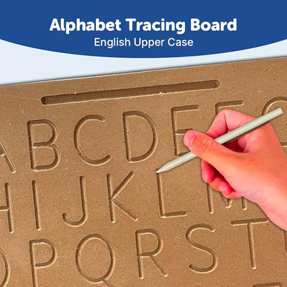 Mini Leaves Alphabet Tracing Board Wooden Board Montessori | Tracing Letters for Kids Toddler Writing Tools for Beginners