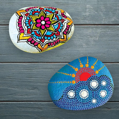 TOYKRAFTT Rock Painting Art N Craft, Stone Rock Painting Kit, Pebbles for Painting Kit for Kids, Gifts for Kids 7+ Years Old - Artistic Rock Painting, Multicolor
