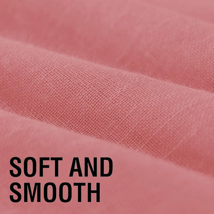 Cloth Fusion Plain Cotton Feel Sheer Door Curtains 9 Feet Long Set of 2 Semi-Transparent Light Pink