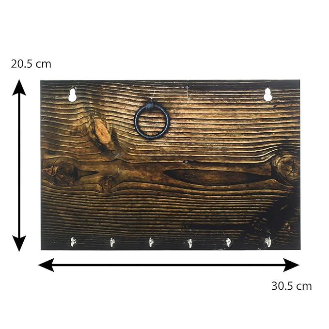 Ecraftindia Abstract Theme Wooden Key Holder With 6 Hooks