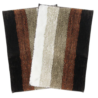 Luxe Home Bath Mat Super Soft Anti Skid Slip Water Soak Washable Oyster Door Mats Colour Teracotta (Pack of 2)