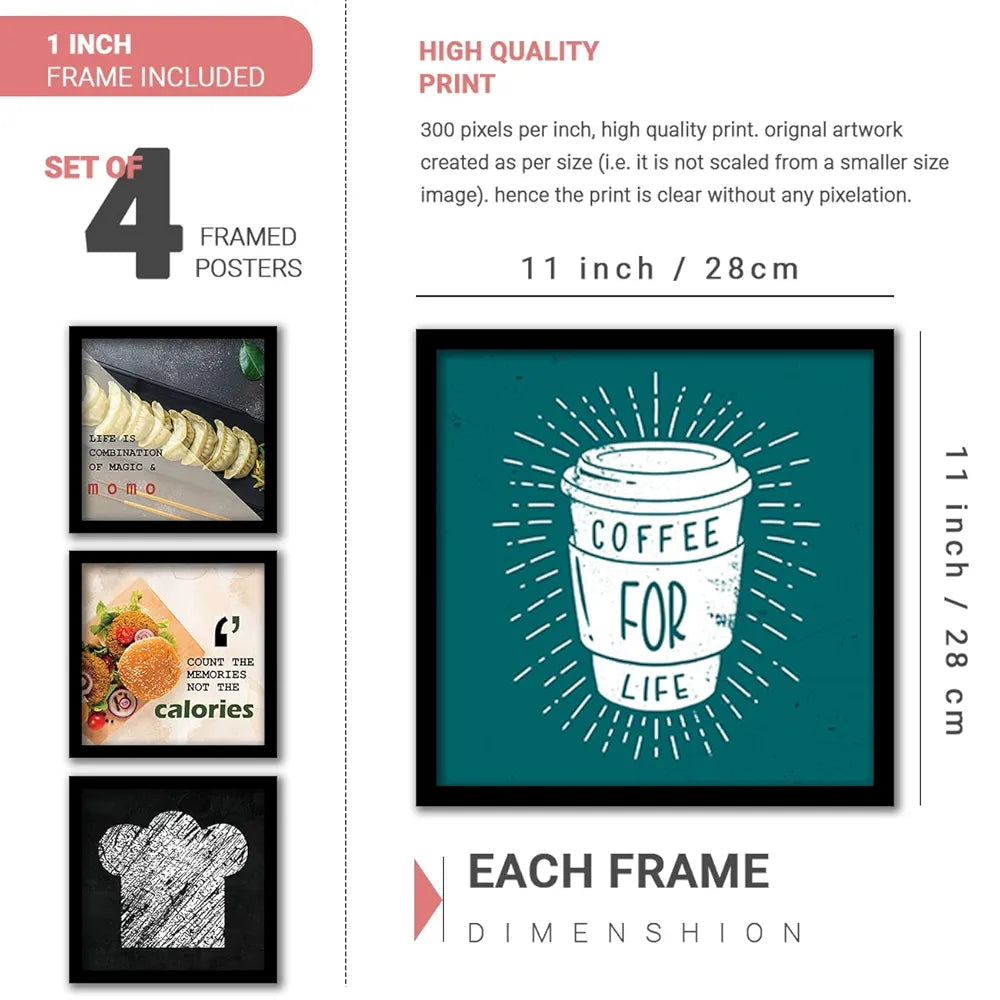 Kotart Paper Food is Favourite Photo Frames For Kitchen And Restaurant Set Of 8 - Design012