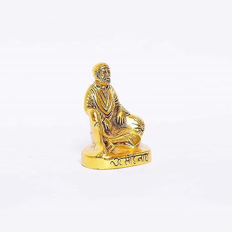 KridayKraft Shirdi Sai Baba Metal Statue Sai Nath Idol,Sai Baba Murti idol for Car Dashboard
