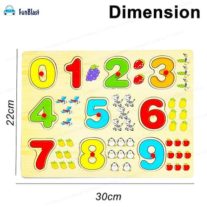 FunBlast Wooden Colorful Learning Educational Board for Kids with Knobs Wooden Board