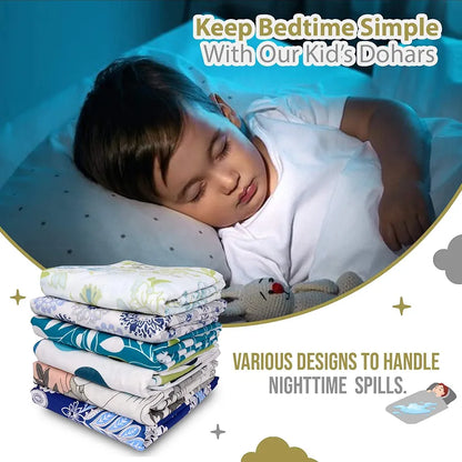 Divine Casa 120 GSM Microfiber Single Kids Dohar Soft & Lightweight Throw Blanket Floral Burst Pattern Colour Soybean & White