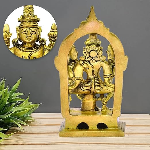 The Advitya Lord Vishnu Laxmi Sitting Murti | Vishnu Laxmi Statue/ Idol for Pooja & Decoration | 5.5" Inch