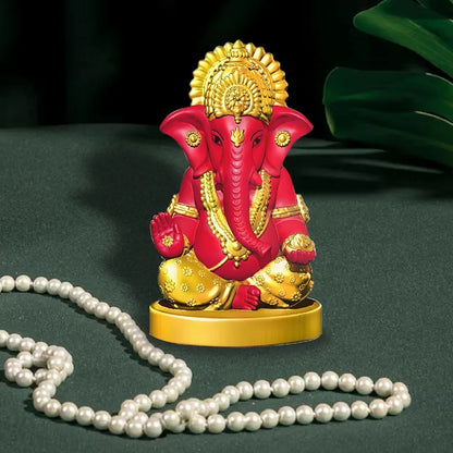 Jd Fresh Resin Ganesh Idol For Home - Red