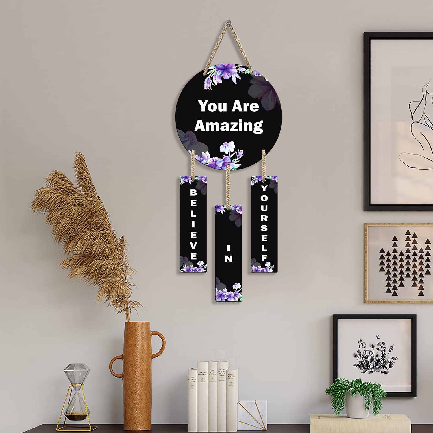 Sehaz Artworks Wooden Wall Hangings for Home Decoration Home Decor Items for Living Room Positive Quotes