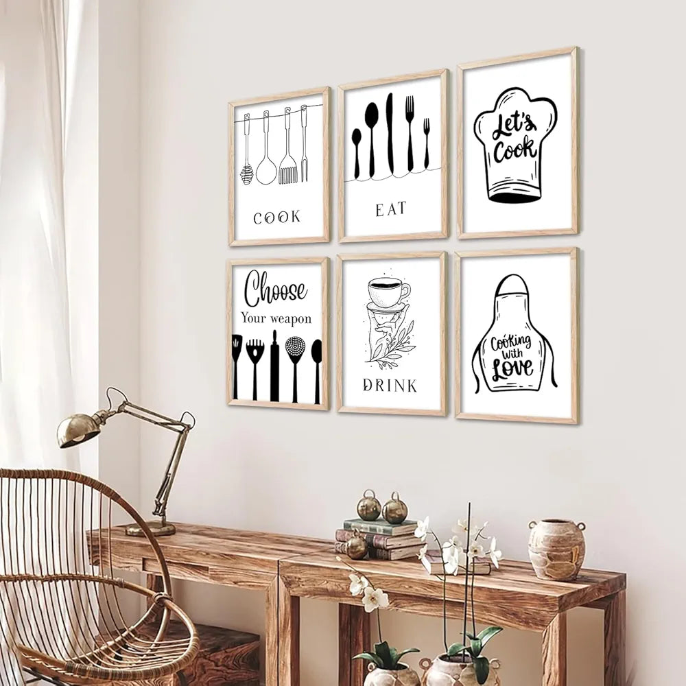 Kotart Restaurant Theme Digital Painting for Kitchen Restaurant Cafe Wall Decoration B