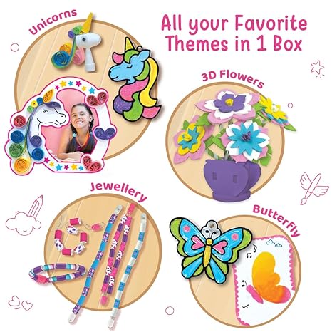 Imagimake Fabulous Craft Kit Arts Suncatcher Kits Kids Glass Painting Paper Quilling Kit Stamp Kids