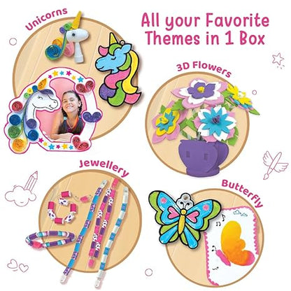 Imagimake Fabulous Craft Kit Arts Suncatcher Kits Kids Glass Painting Paper Quilling Kit Stamp Kids