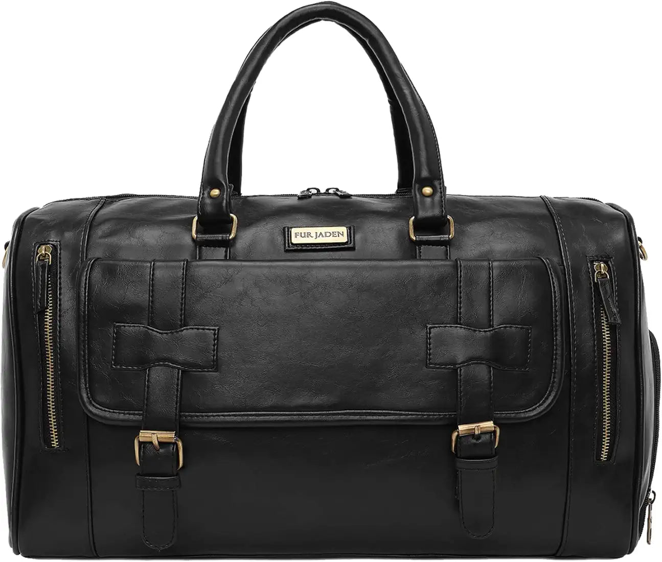 Fur Jaden Weekender Premium Duffle Bag with Shoe Pocket for Travel for Men and Women Made of Faux Leather with Attachable Shoulder Strap Cabin Holiday Bag 