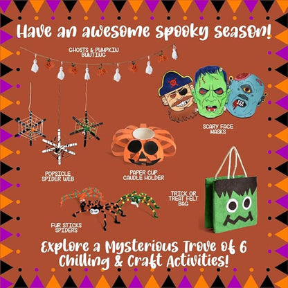 Kalakaram Diy Spookyville Chills Craft Box, Mysterious Trove of 6 Craft Activities | Diy Craft Kit for Kids | Activity Kit for Kids
