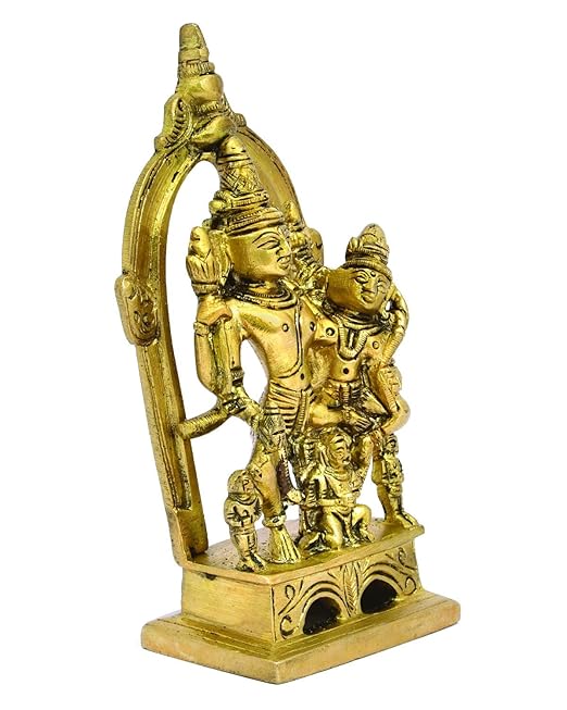 The Advitya Lord Vishnu Laxmi Sitting Murti | Vishnu Laxmi Statue/ Idol for Pooja & Decoration | 5.5" Inch
