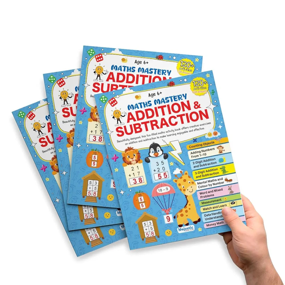 Addition & Subtraction Maths Activity Book for Kids | 120+ Engaging Activities | Fun Characters & Colourful Images | Skill Booster Activities for Children Age 6+ | Learn, Play Everyday | The Book Tree Books